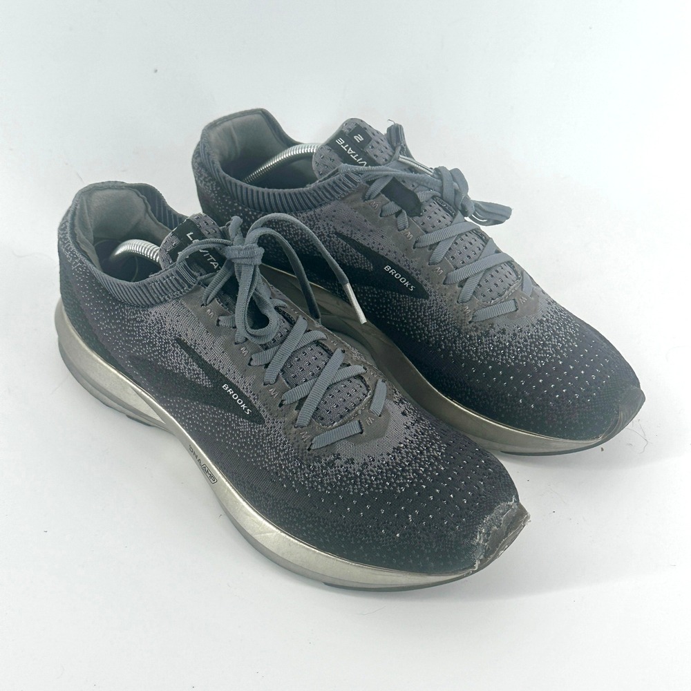 Brooks Levitate 2 Running Shoes Mens 11.5 Grey Black Knit DNA AMP Neutral 2018